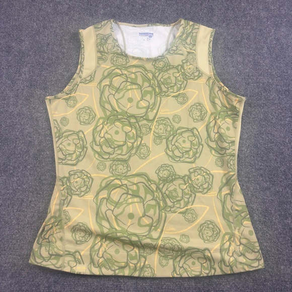 Salomon Tops - SALOMON Womens Green Floral print Sleeveless Athletic Tank Top Size: Large